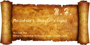 Meinhart Honóriusz névjegykártya
